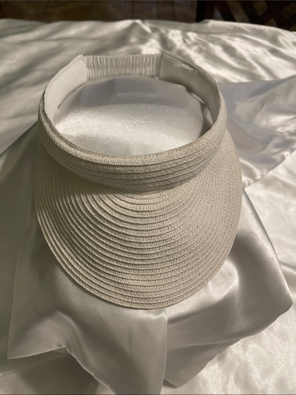 Women’s Cream Visor Sun Hat - Lightweight Straw-Style Visor